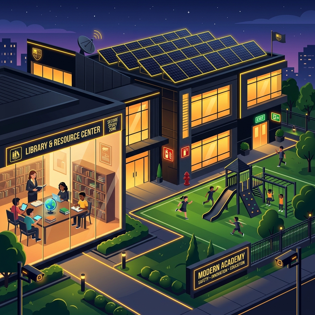 School Infrastructure & Safety Illustration